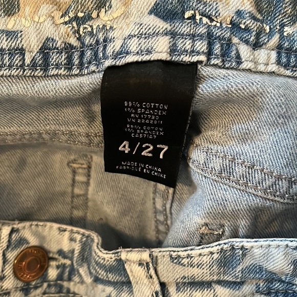 DENIM jean shorts ripped jean shorts distressed jean shorts - Size 4/27 - Picture 7 of 7